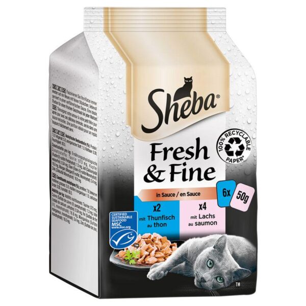 Sheba Fresh & Fine in Gravy Mini Pouches Saver Pack 12 x 50g -Alifant Food Supply