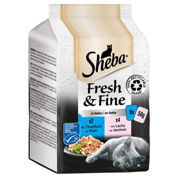 Sheba Fresh & Fine in Gravy Mini Pouches Saver Pack 12 x 50g-Alifant supplier