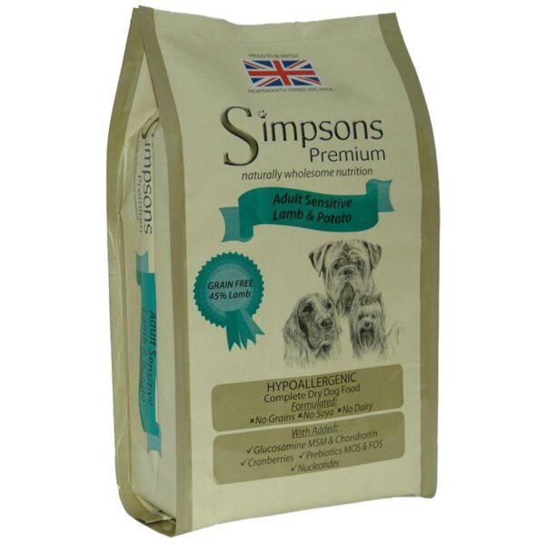 Simpsons Premium Sensitive Adult Dog - Lamb & Potato-Alifant Food Supplier